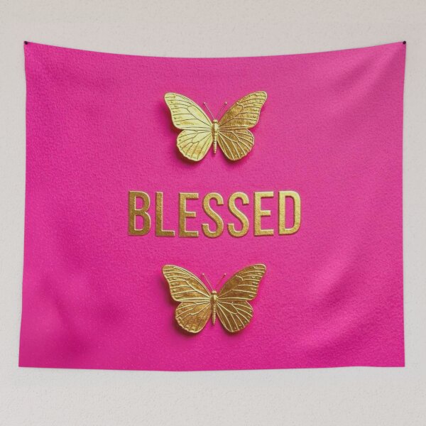 Item preview, Hot Pink - Blessed & Butterflies designed and sold by DesignsByPrnces.
