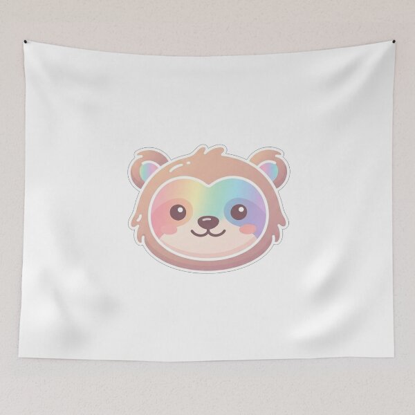 Item preview, Cute Rainbow Faced Bear Animal Portrait designed and sold by Owcomm.