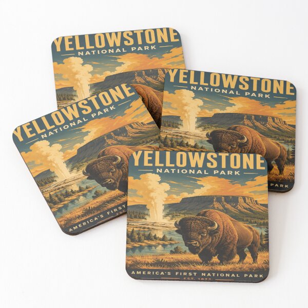 Item preview, Yellowstone National Park Vintage Travel Poster | Scenic Wall Art Print designed and sold by GnuArt.