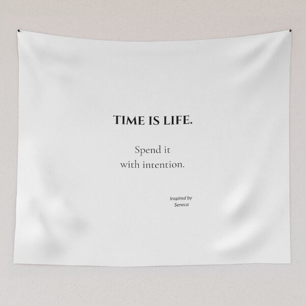 Item preview, Time Is Life – White Minimalist Stoic Quote Inspired by Seneca designed and sold by CalmWorldShop.