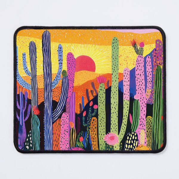 Item preview, Cactus Landscape With Magical Mountains Colorful Fantasy Art   designed and sold by DEC02.