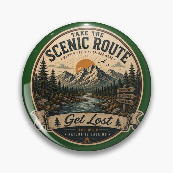 Item preview, Take the Scenic Route Vintage Hiking Mountain Adventure T-Shirt designed and sold by Theshop611.