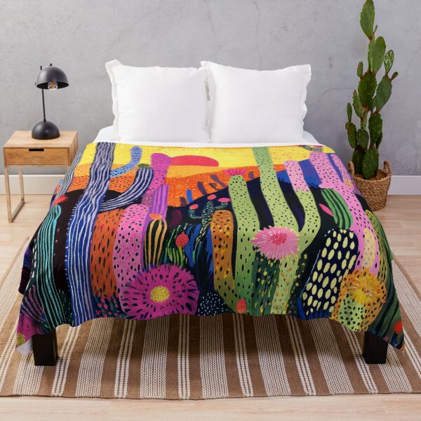 Item preview, Cactus Landscape With Magical Mountains Colorful Fantasy Art designed and sold by DEC02.