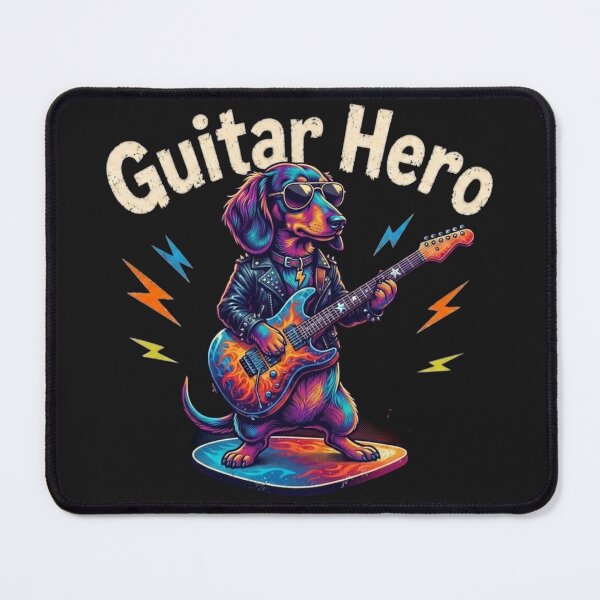 Item preview, Guitar Hero, Dachshund Dog, Sousage dog Playing on Electric Guitar designed and sold by Evelashop.