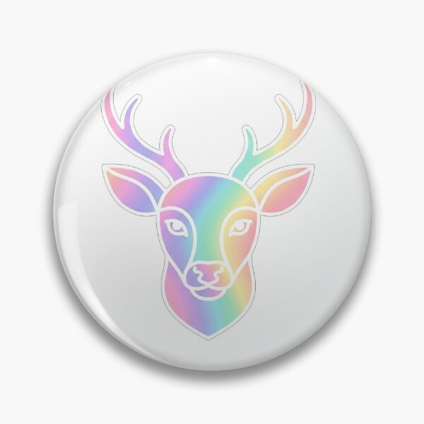 Item preview, Iridescent Rainbow Deer Head Line Art designed and sold by Owcomm.
