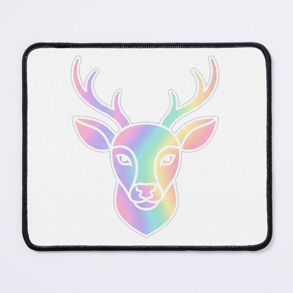 Item preview, Iridescent Rainbow Deer Head Line Art designed and sold by Owcomm.
