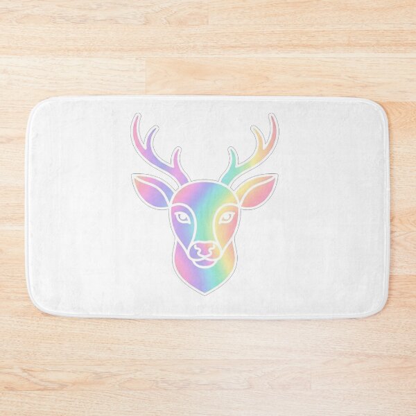Item preview, Iridescent Rainbow Deer Head Line Art designed and sold by Owcomm.