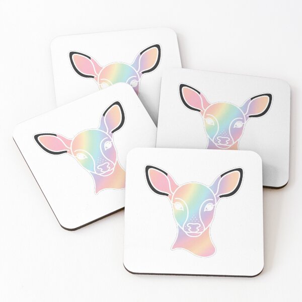 Item preview, Iridescent Rainbow Deer Face Minimalist Portrait designed and sold by Owcomm.