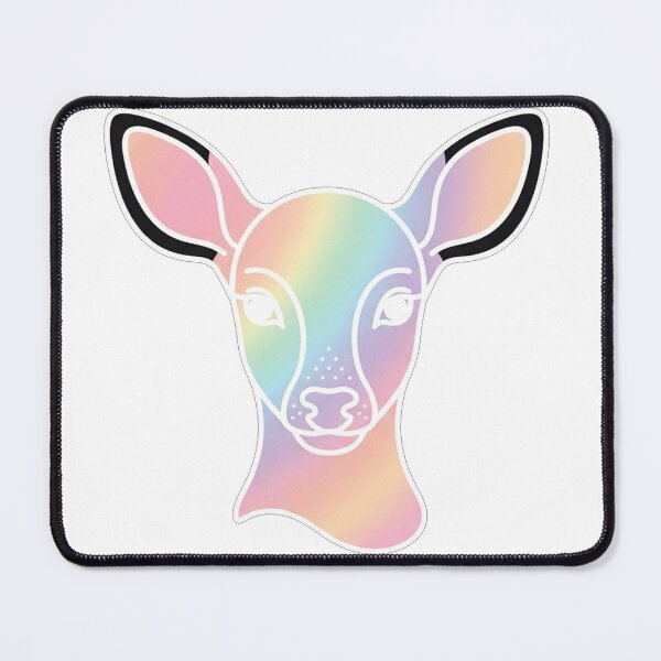Item preview, Iridescent Rainbow Deer Face Minimalist Portrait designed and sold by Owcomm.