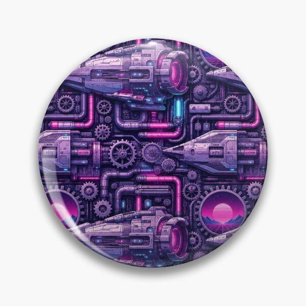 Item preview, Vaporwave Galactic Machineworks Pattern designed and sold by GalacticLabs.