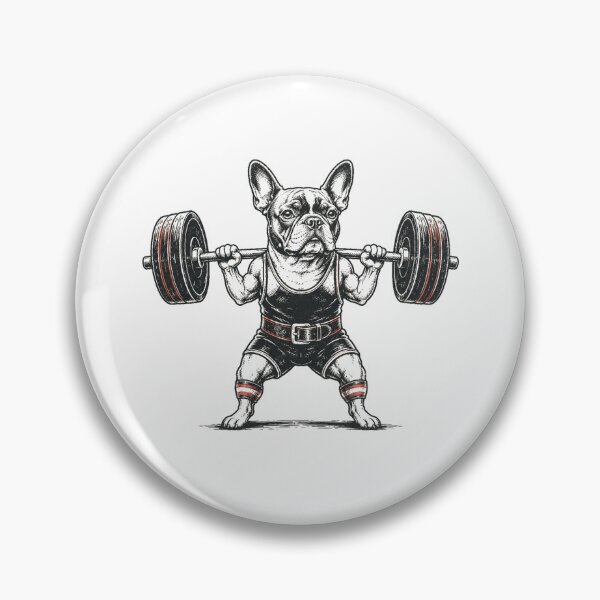 Item preview, Retro French Bulldog Powerlifting - Vintage Gym Dog designed and sold by Moizento.