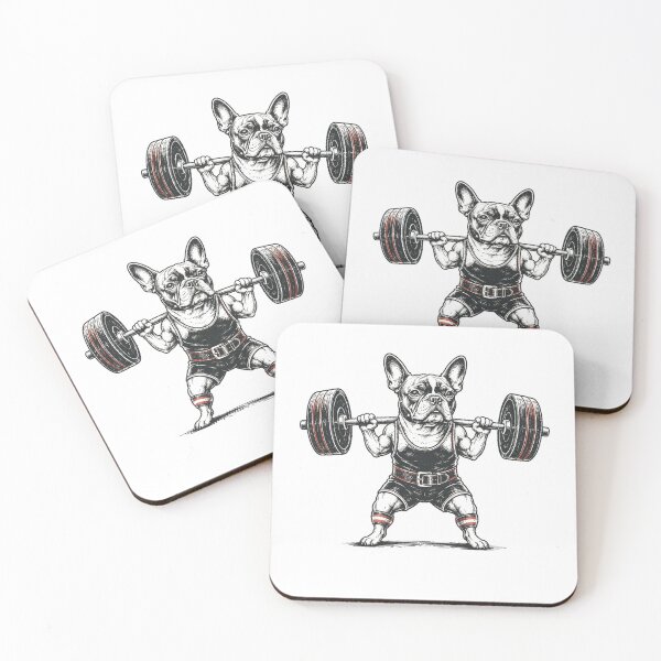 Item preview, Retro French Bulldog Powerlifting - Vintage Gym Dog designed and sold by Moizento.
