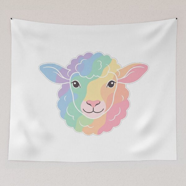 Item preview, Cute Pastel Rainbow Lamb Portrait designed and sold by Owcomm.