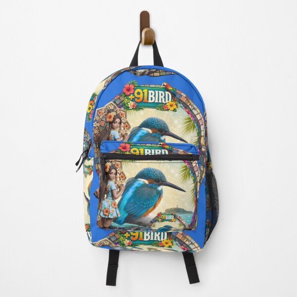 Item preview, Enoshima Shonan Coast with Tropical Island Hime & Kingfisher Johnny! designed and sold by Plus91BIRD.
