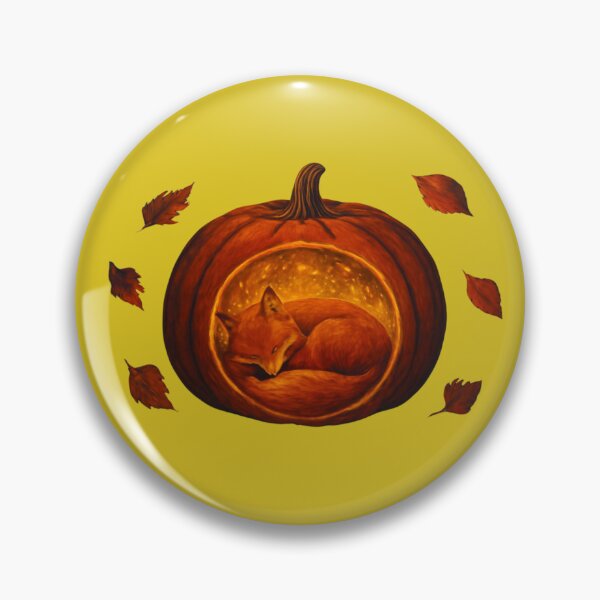 Item preview, Cozy Autumn Fox Sleeping in Pumpkin Cottagecore Aesthetic designed and sold by Inka Moon Design.