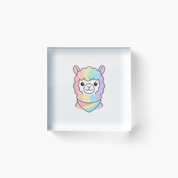 Item preview, Cute Rainbow Pastel Alpaca Wearing Bandana designed and sold by Owcomm.