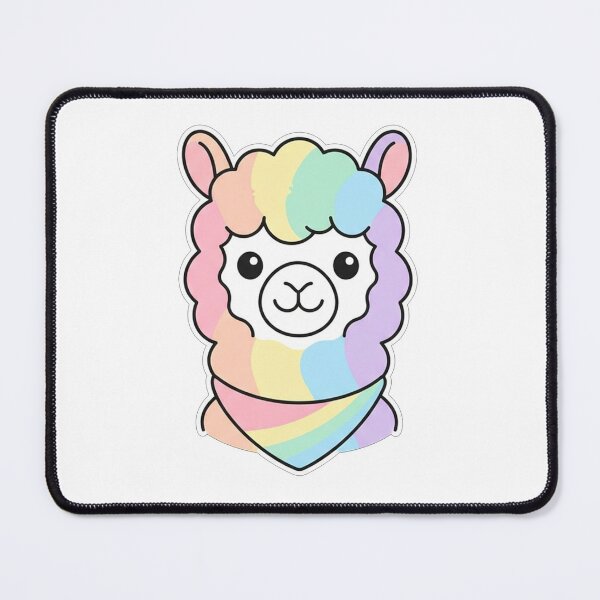 Item preview, Cute Rainbow Pastel Alpaca Wearing Bandana designed and sold by Owcomm.