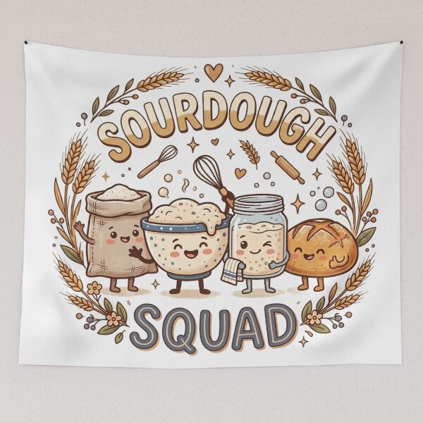 Item preview, Sourdough Squad Mug | Funny Sourdough Baker Gift Mug | Bread Baking Coffee Cup | Artisan Bread Lover Design designed and sold by Softbear Atelier.