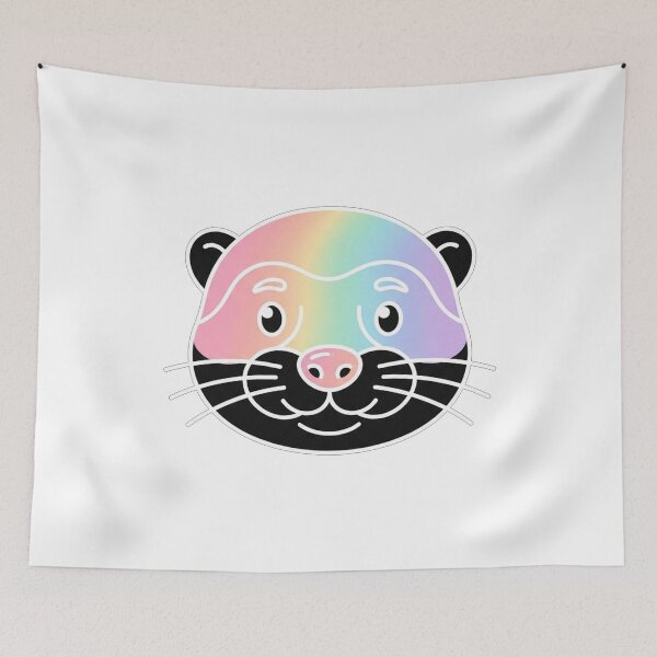 Item preview, Cute Rainbow Faced Otter Face Illustration designed and sold by Owcomm.