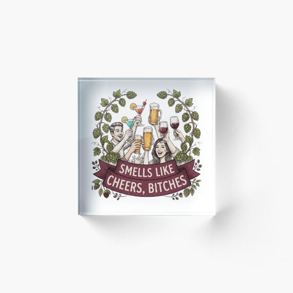 Aperçu de l'œuvre Ça sent le Cheers, les filles ! | Cadeau humoristique pour les amateurs de boissons créée et vendue par BrokenLabel.