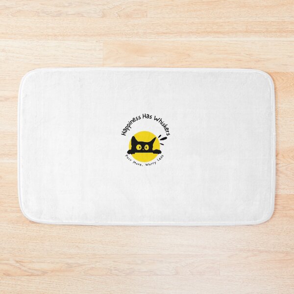 Item preview, Happiness Has Whiskers Cute Cat Lover Positive Quote Design designed and sold by Penguin Mood .