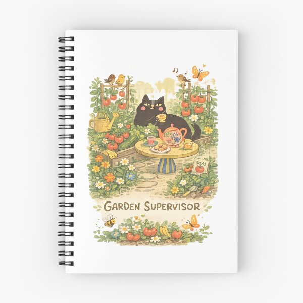 Item preview, Garden Supervisor Black Cat in Whimsical Garden Illustration Gifts designed and sold by Kaehaniz.
