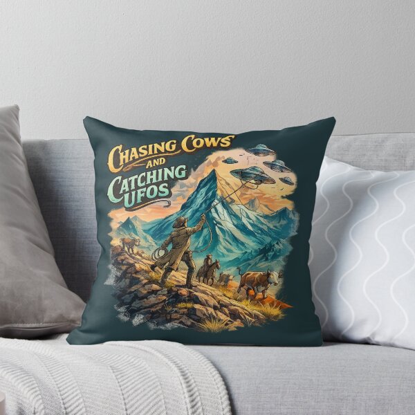 Item preview, Chasing Cows and Catching UFOs Vintage Cowboy UFO Design designed and sold by Dinaelsherkawy.