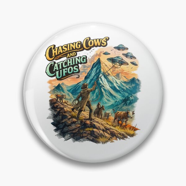 Item preview, Chasing Cows and Catching UFOs Vintage Cowboy UFO Design designed and sold by Dinaelsherkawy.