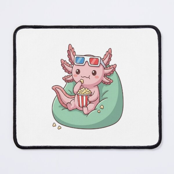 Item preview, Cute Axolotl Watching Movie Popcorn designed and sold by Ella_Sketch.