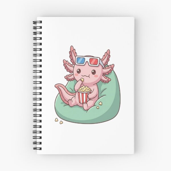 Item preview, Cute Axolotl Watching Movie Popcorn designed and sold by Ella_Sketch.