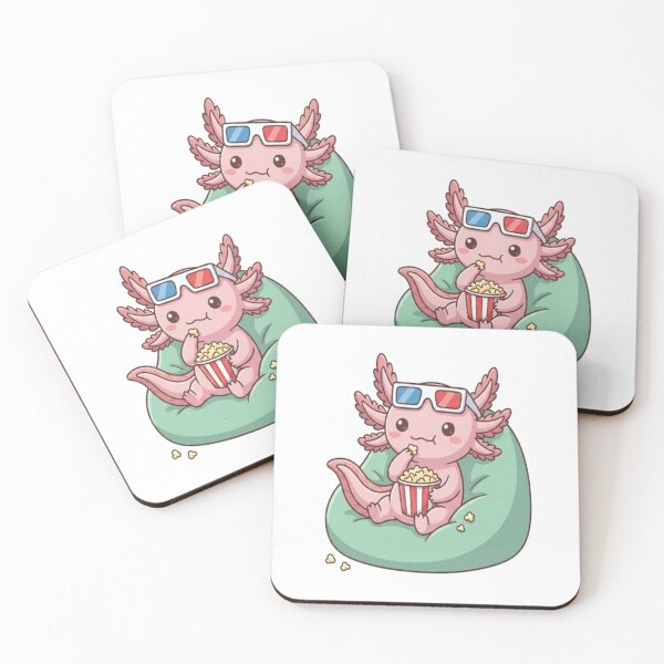 Item preview, Cute Axolotl Watching Movie Popcorn designed and sold by Ella_Sketch.