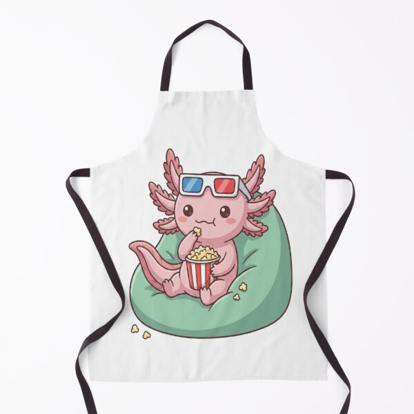 Item preview, Cute Axolotl Watching Movie Popcorn designed and sold by Ella_Sketch.
