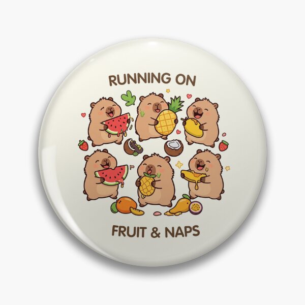 Item preview, Running on Fruit & Naps – Cute Tropical Capybaras designed and sold by BCapybara.