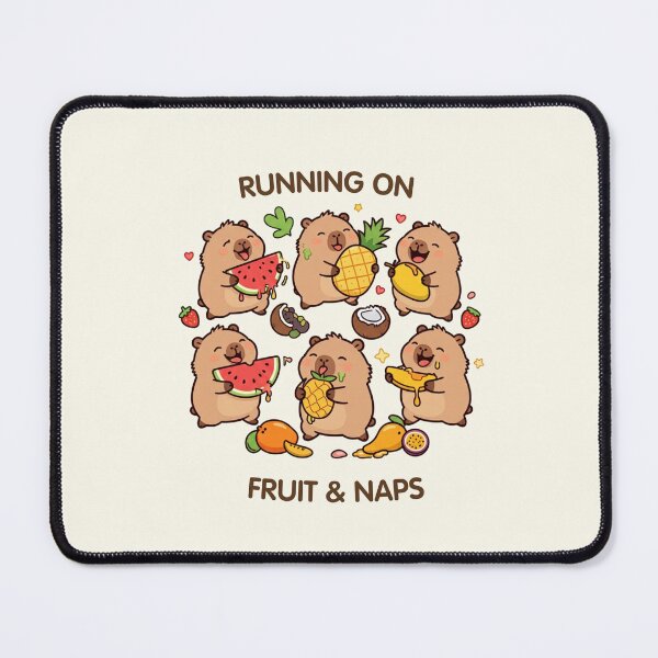 Item preview, Running on Fruit & Naps – Cute Tropical Capybaras designed and sold by BCapybara.
