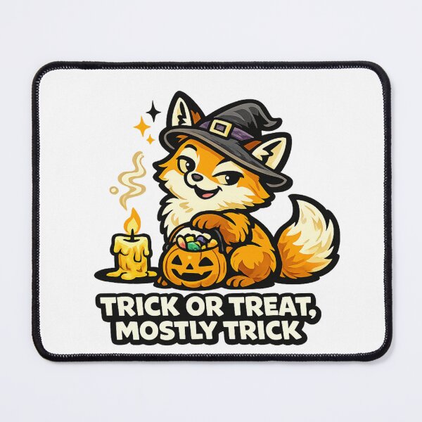 Item preview, Funny Halloween Fox Sticker | Trick or Treat Mostly Tricks | Cute Spooky Fox designed and sold by Moonveil_Studio.
