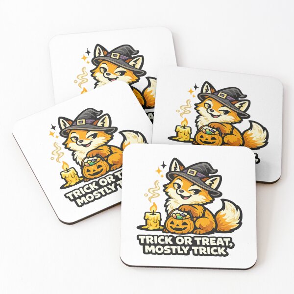 Item preview, Funny Halloween Fox Sticker | Trick or Treat Mostly Tricks | Cute Spooky Fox designed and sold by Moonveil_Studio.