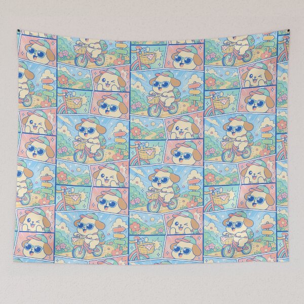 Item preview, Kawaii Dog Bicycle Adventure designed and sold by Gift Phrase Studio.