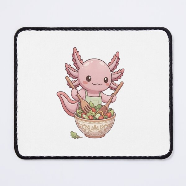 Item preview, Cute Axolotl Making Fresh Salad designed and sold by Ella_Sketch.
