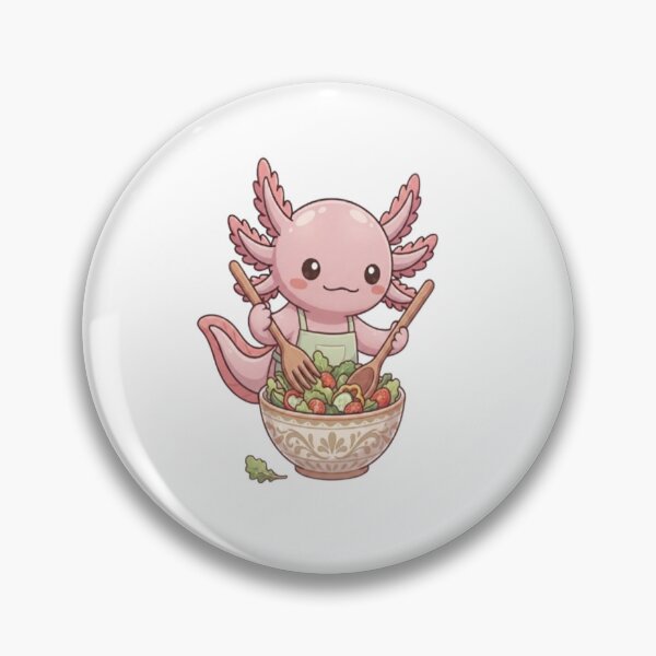 Item preview, Cute Axolotl Making Fresh Salad designed and sold by Ella_Sketch.