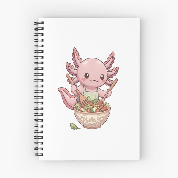 Item preview, Cute Axolotl Making Fresh Salad designed and sold by Ella_Sketch.