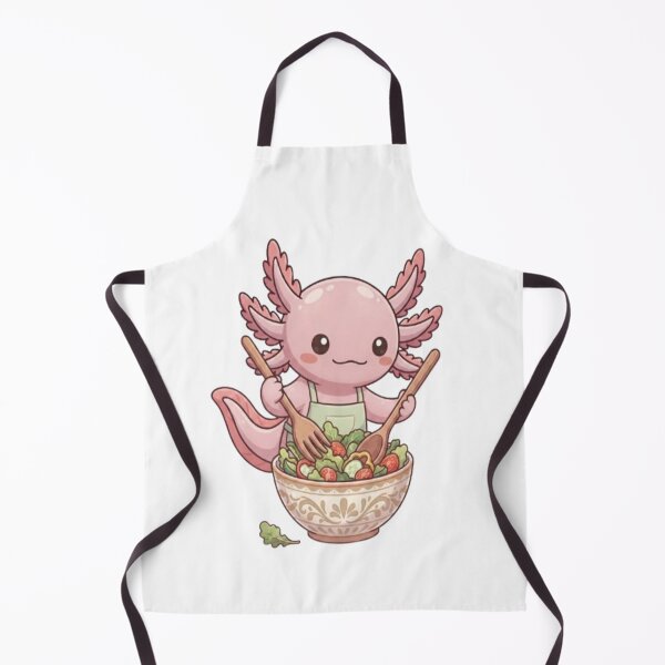 Item preview, Cute Axolotl Making Fresh Salad designed and sold by Ella_Sketch.