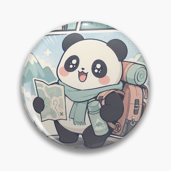 Item preview, Kawaii Panda Misty Mountain Backpacker designed and sold by Gift Phrase Studio.
