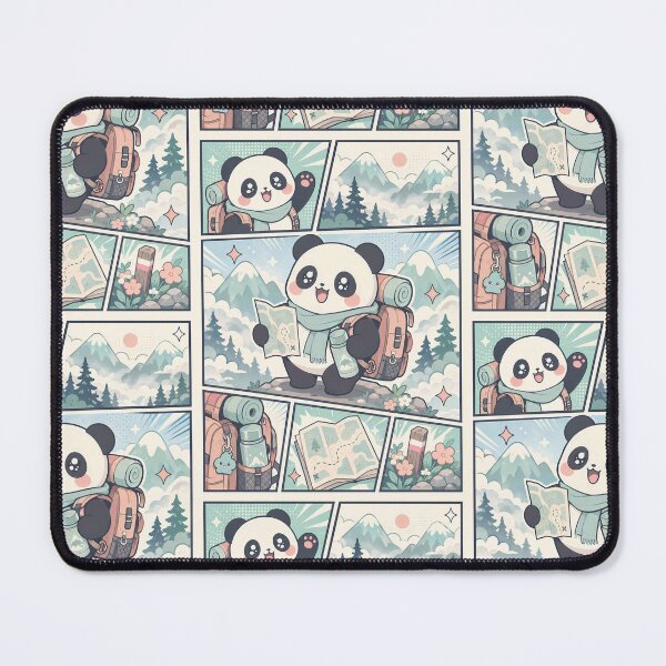 Item preview, Kawaii Panda Misty Mountain Backpacker designed and sold by Gift Phrase Studio.
