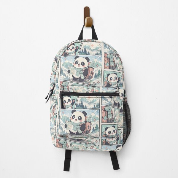 Item preview, Kawaii Panda Misty Mountain Backpacker designed and sold by Gift Phrase Studio.