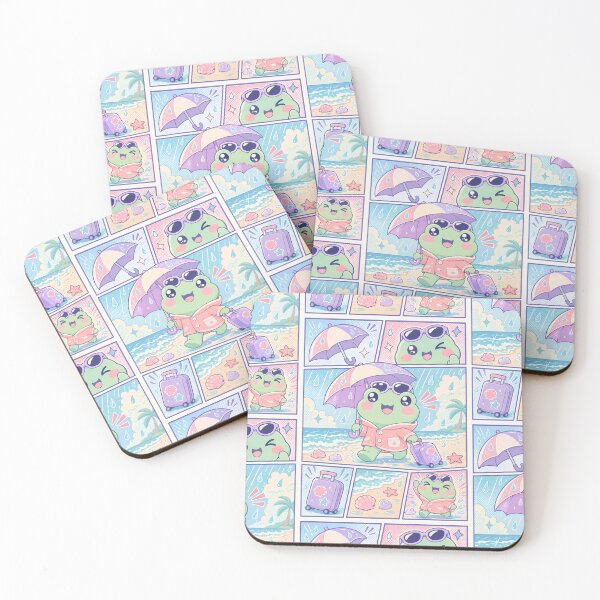Item preview, Kawaii Frog Rainy Beach Vacation designed and sold by Magmashup.