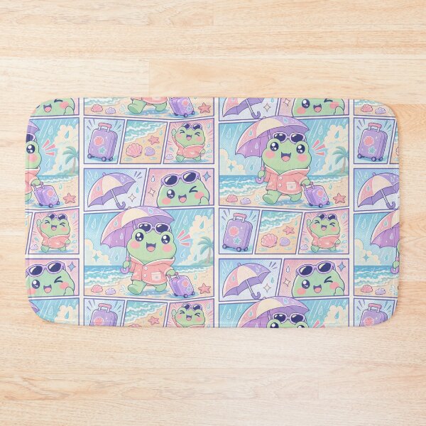 Item preview, Kawaii Frog Rainy Beach Vacation designed and sold by Gift Phrase Studio.