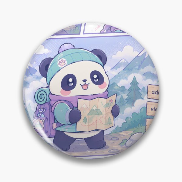 Item preview, Kawaii Panda Misty Mountain Adventure designed and sold by Gift Phrase Studio.
