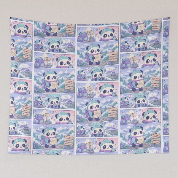 Item preview, Kawaii Panda Misty Mountain Adventure designed and sold by Gift Phrase Studio.