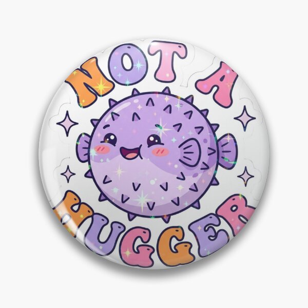 Item preview, Not A Hugger Cute Pufferfish - Funny Kawaii Introvert Groovy Meme designed and sold by raedattia.