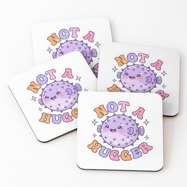 Item preview, Not A Hugger Cute Pufferfish - Funny Kawaii Introvert Groovy Meme designed and sold by raedattia.